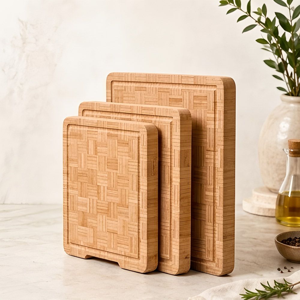 Crystal Mosaic Bamboo Cutting Board Set