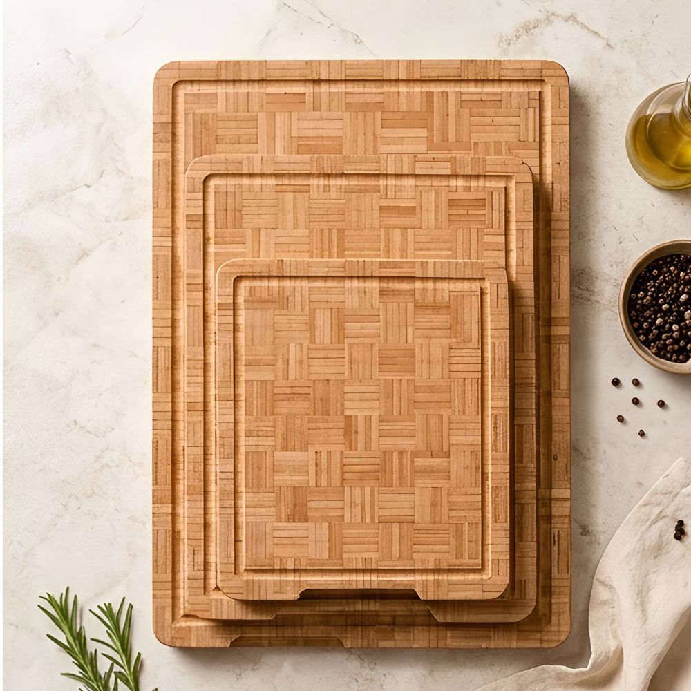 Crystal Mosaic Bamboo Cutting Board Set