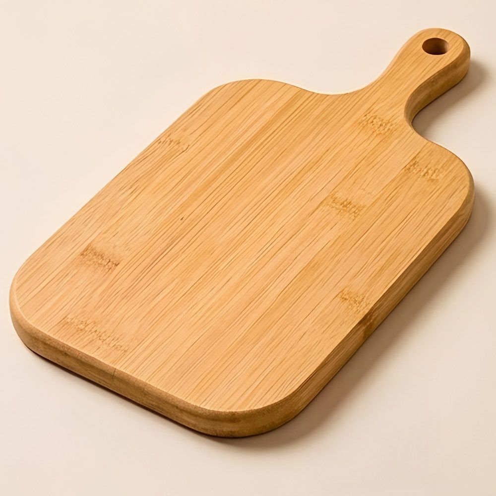 Bamboo cutting board with handle