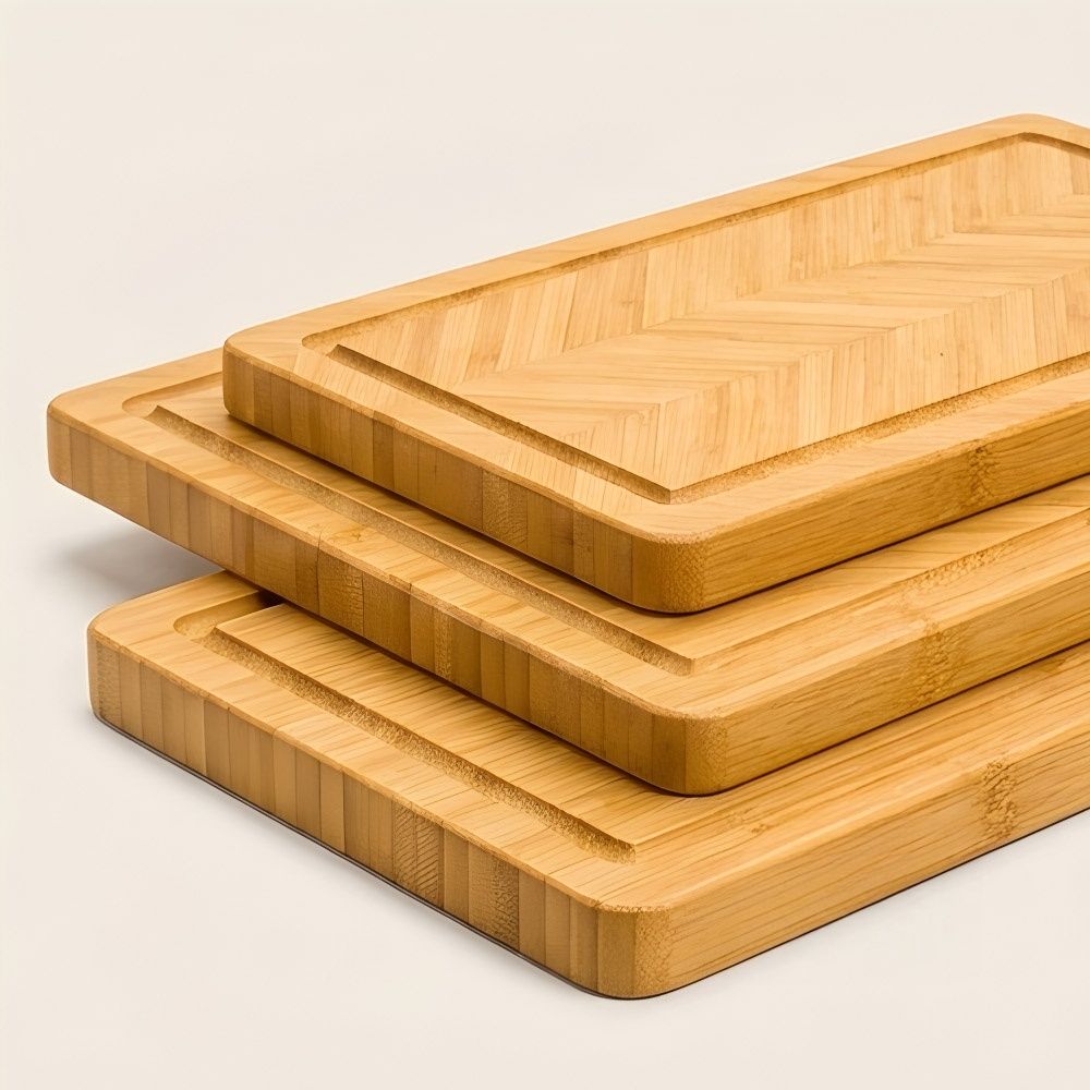Herringbone Bamboo Cutting Board Set