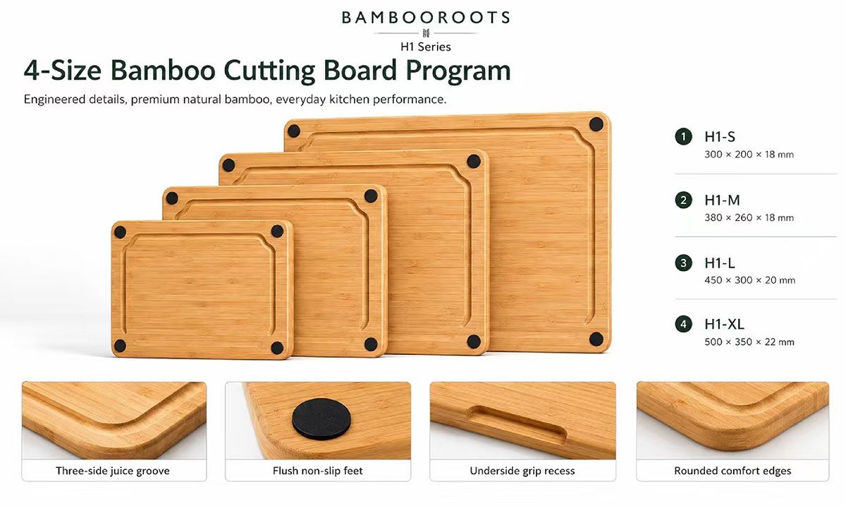 4-Size Bamboo Cutting Board Program(Image5) 4-Size Bamboo Cutting Board Program(Image5)