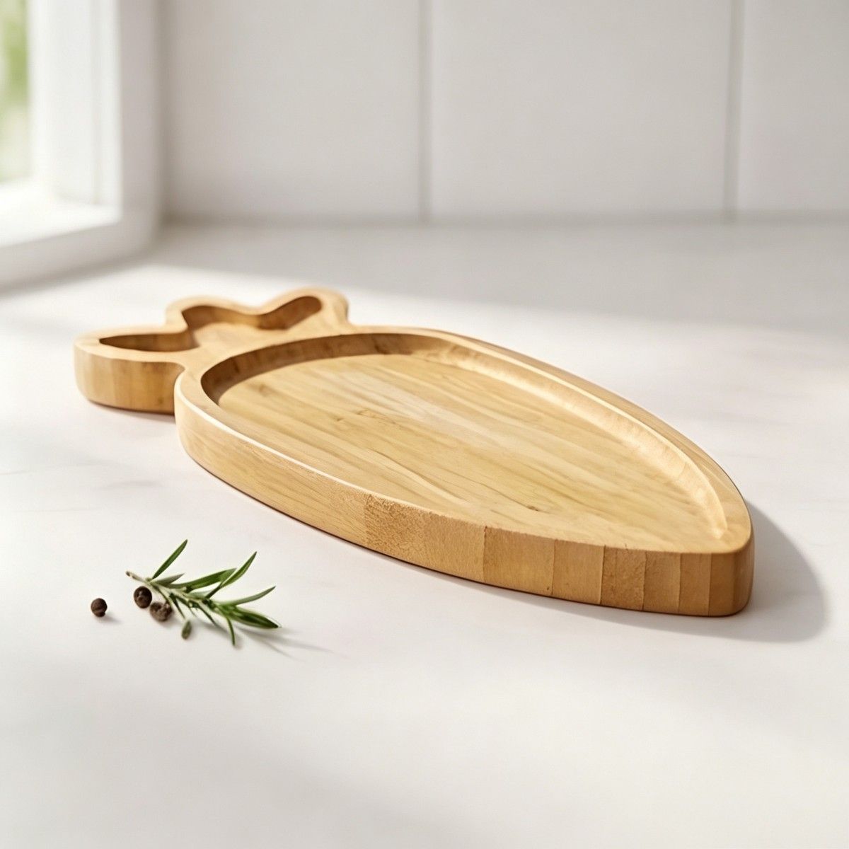 Carrot-shaped tray
