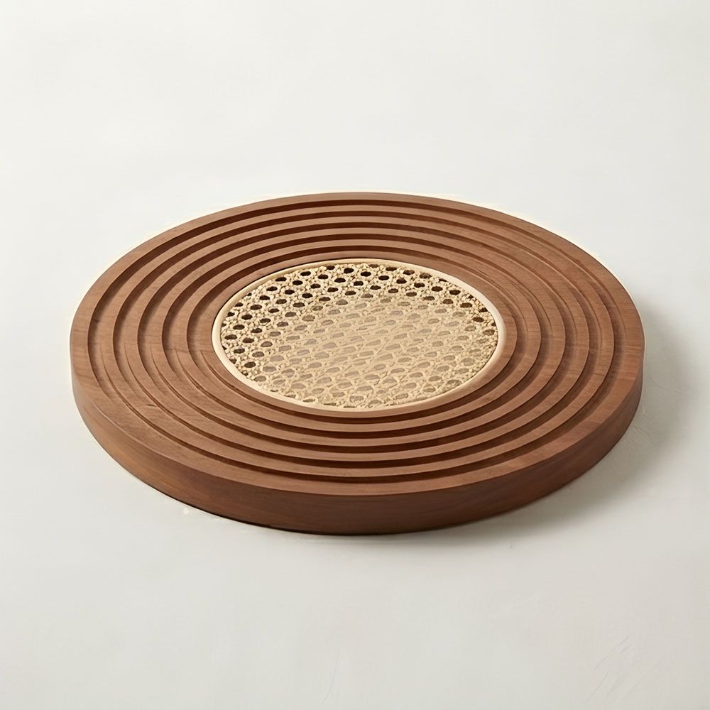 Rankengewebtes rundes Tablett