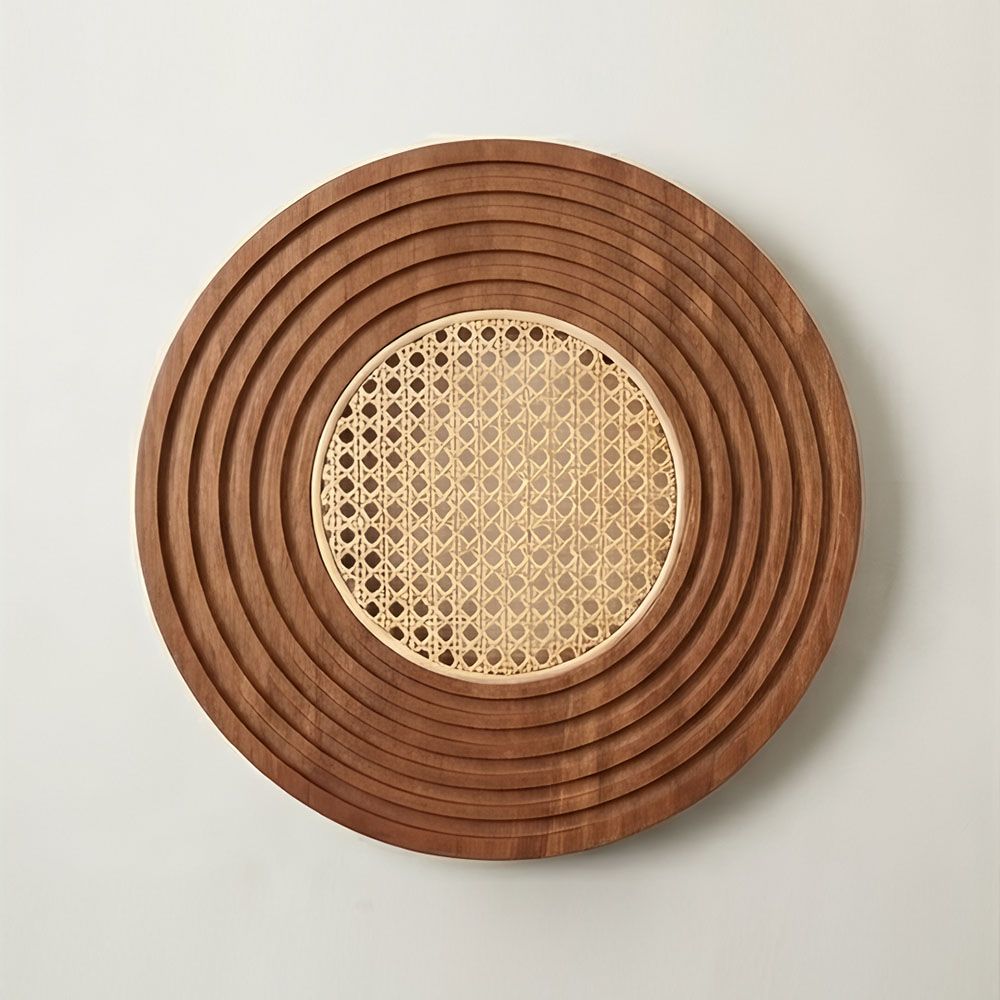 Vine woven round tray