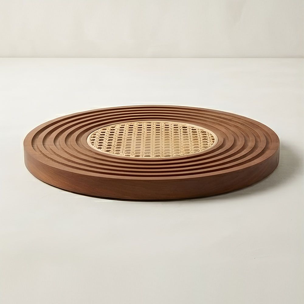 Vine woven round tray