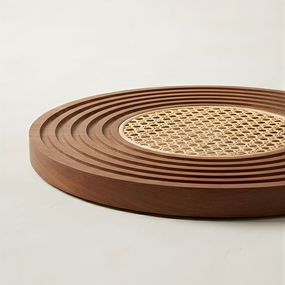 Vine woven round tray