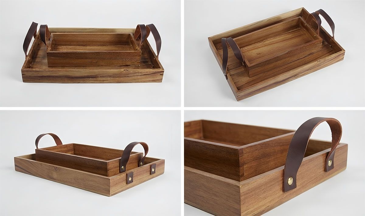 Leather handle tray small/large(Image2) Leather handle tray small/large(Image2)