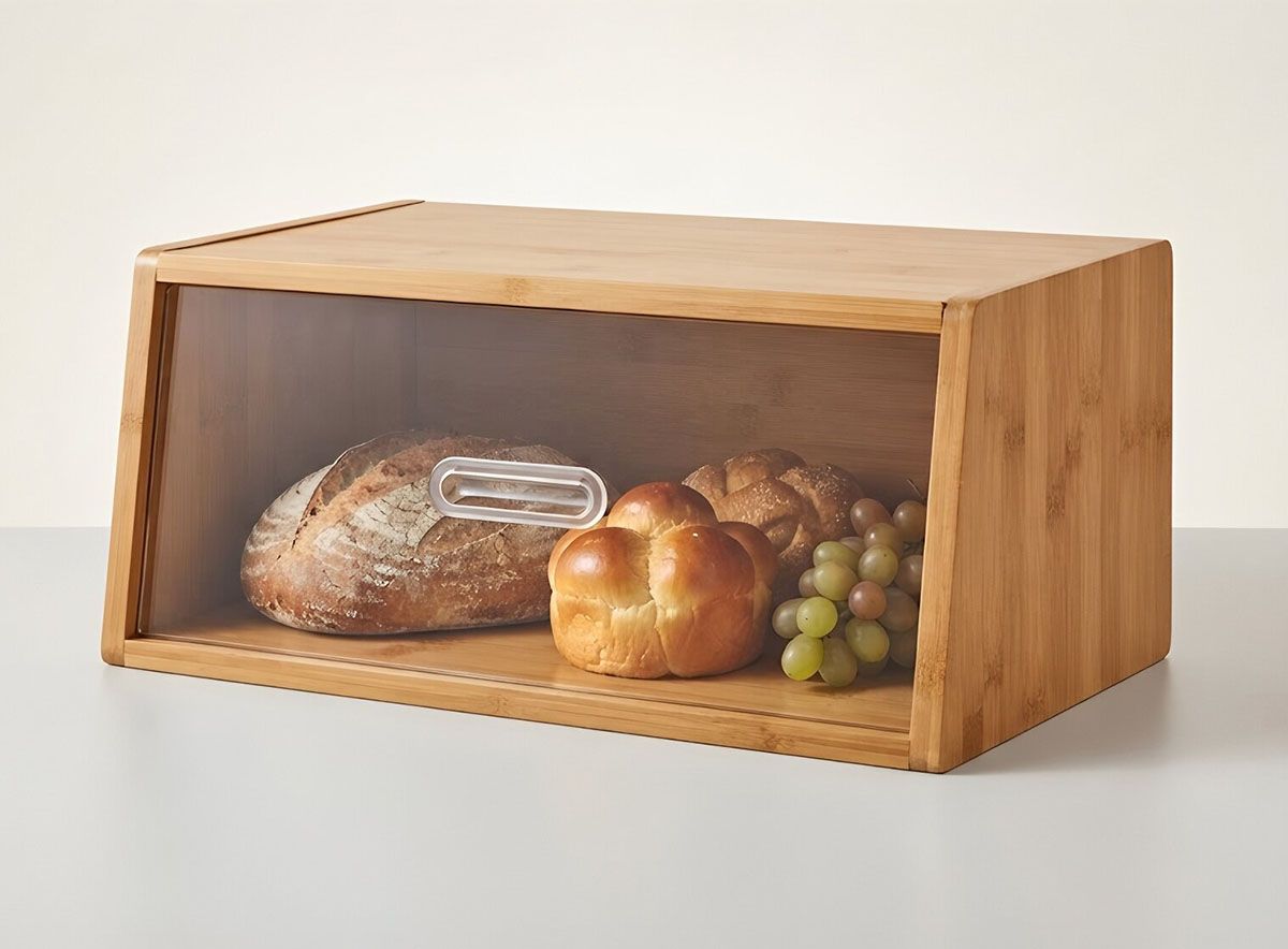 Acrylic bamboo baking bread box(Image1) Acrylic bamboo baking bread box(Image1)