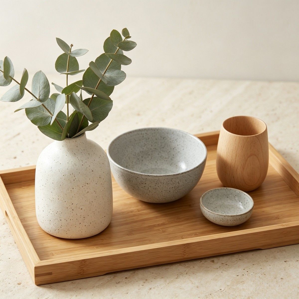 Minimalist bamboo tray