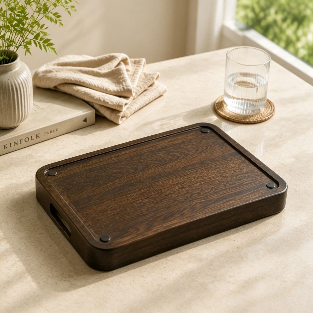 Elegantes Tablett aus Bambus