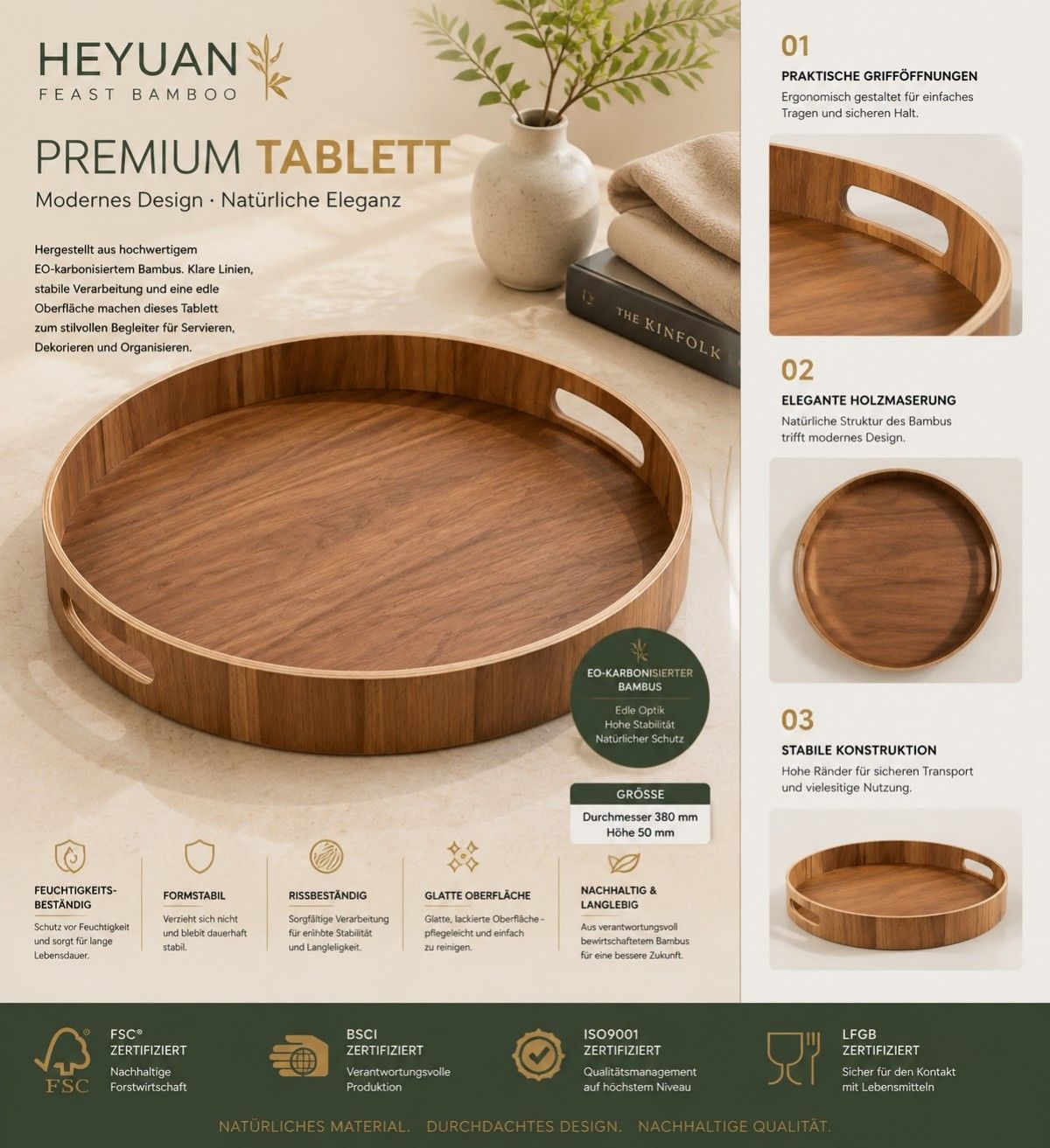 Rundes Bambus-Display-Tablett(Figur5)