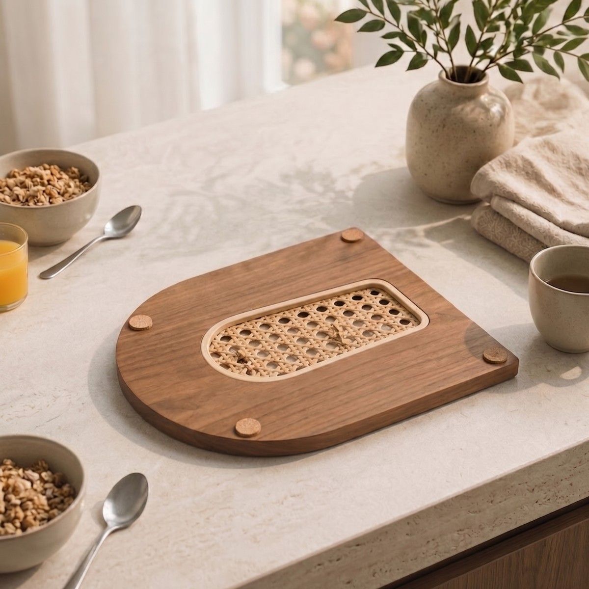 Vine woven bamboo design tray(Image3) Vine woven bamboo design tray(Image3)