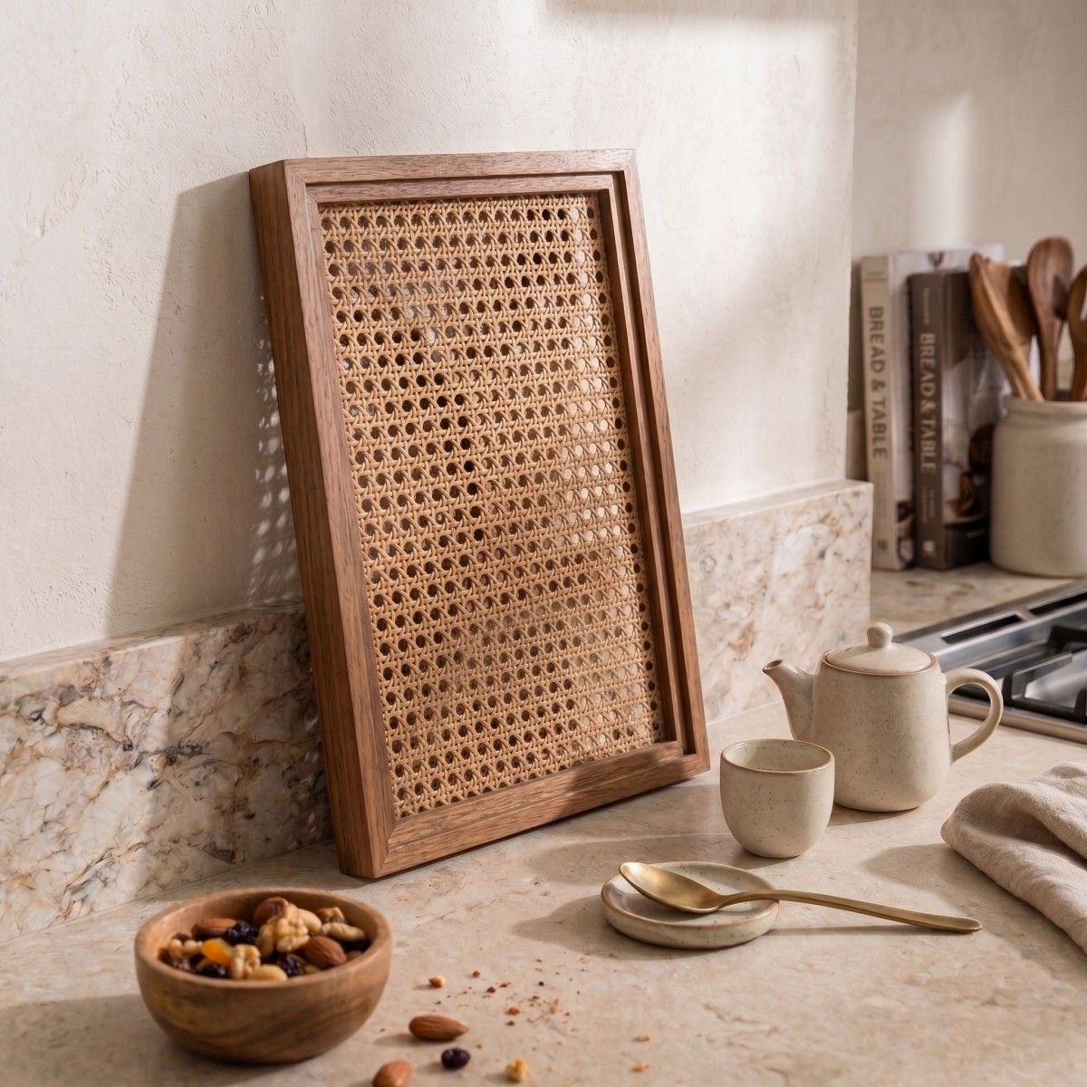 Natural rattan frame tray(Image3) Natural rattan frame tray(Image3)
