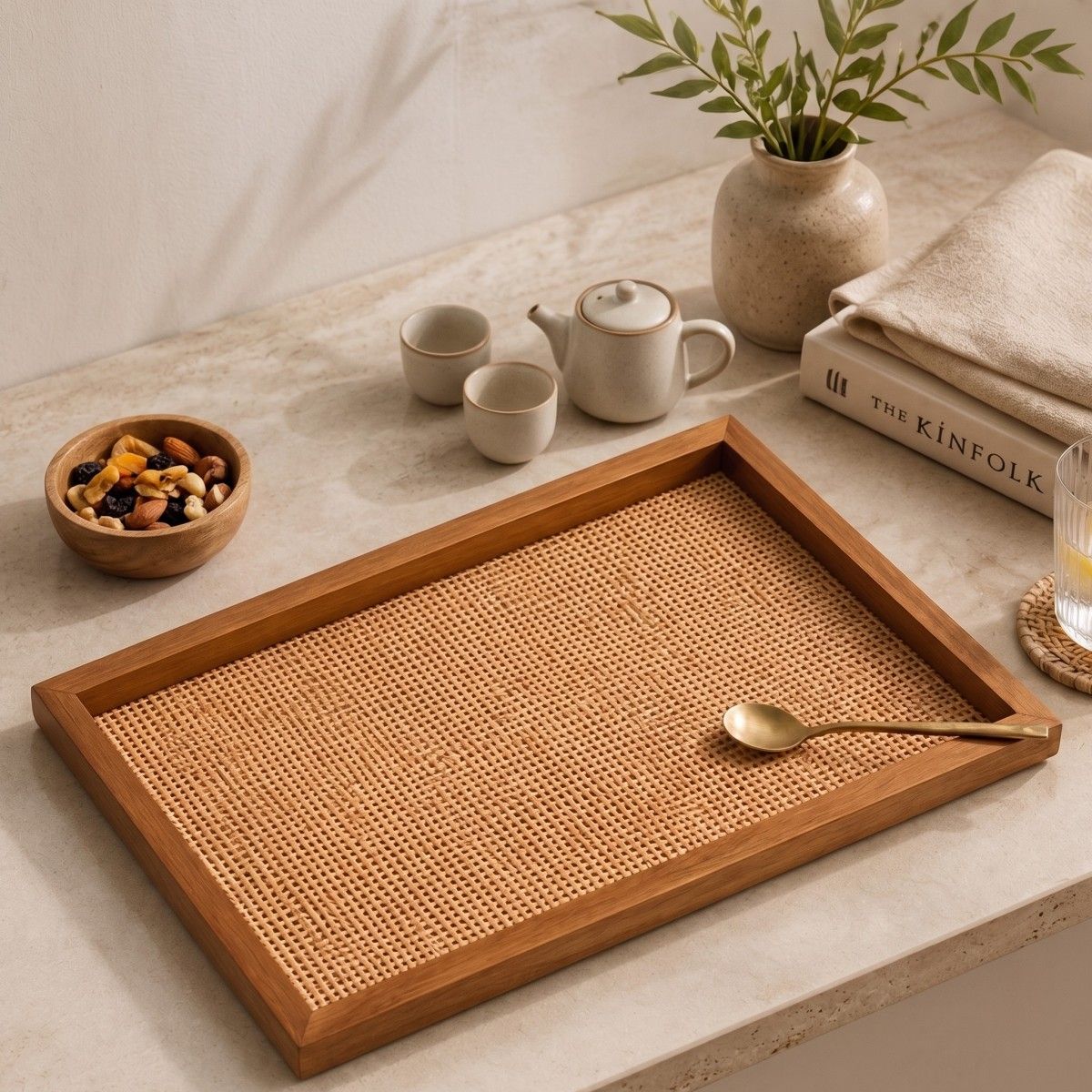 Natural rattan frame tray(Image4) Natural rattan frame tray(Image4)