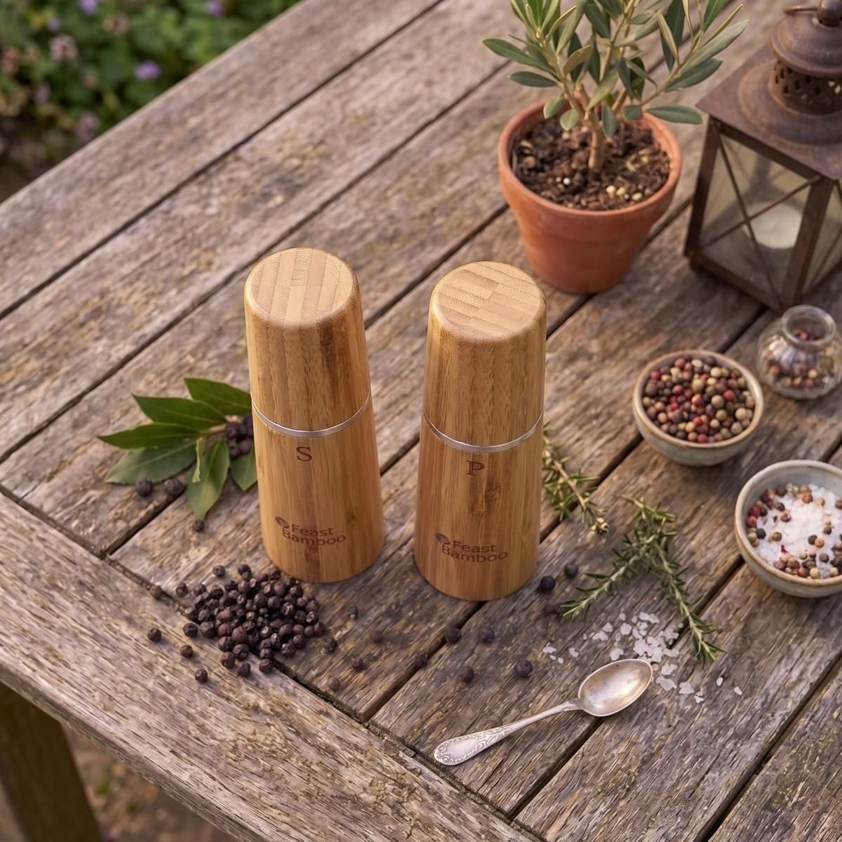 Acacia wood double grinding combination