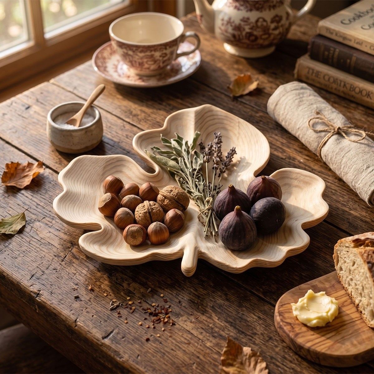 Leaf-shaped tray