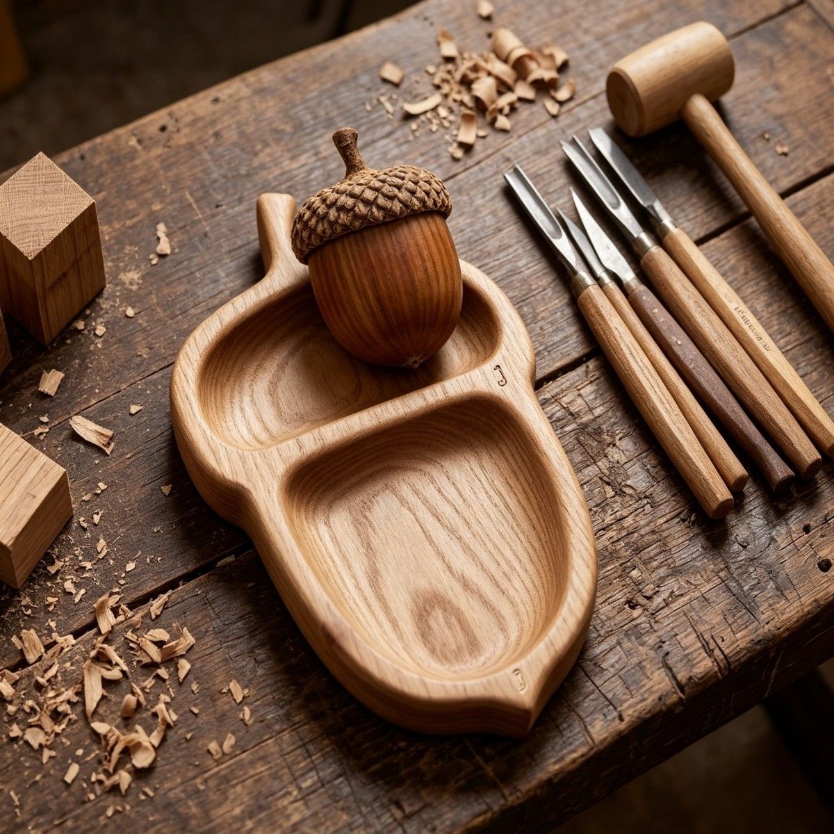 Acacia oak shaped tray(Image3) Acacia oak shaped tray(Image3)