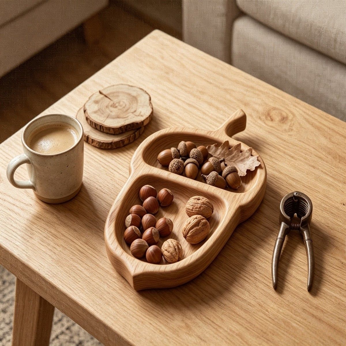 Acacia oak shaped tray(Image4) Acacia oak shaped tray(Image4)