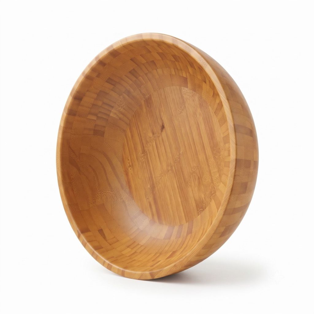 Shallow Mouth Bamboo Wide Salad Bowl