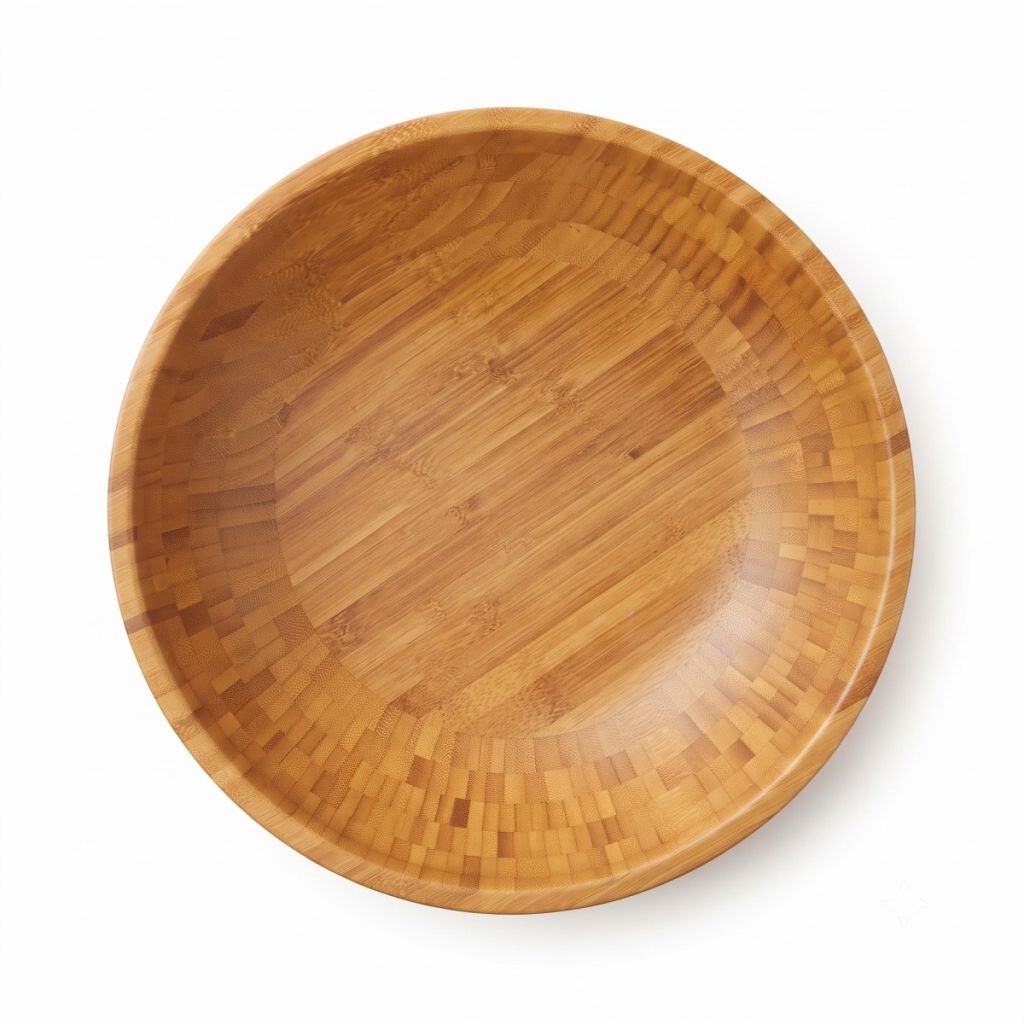 Shallow Mouth Bamboo Wide Salad Bowl