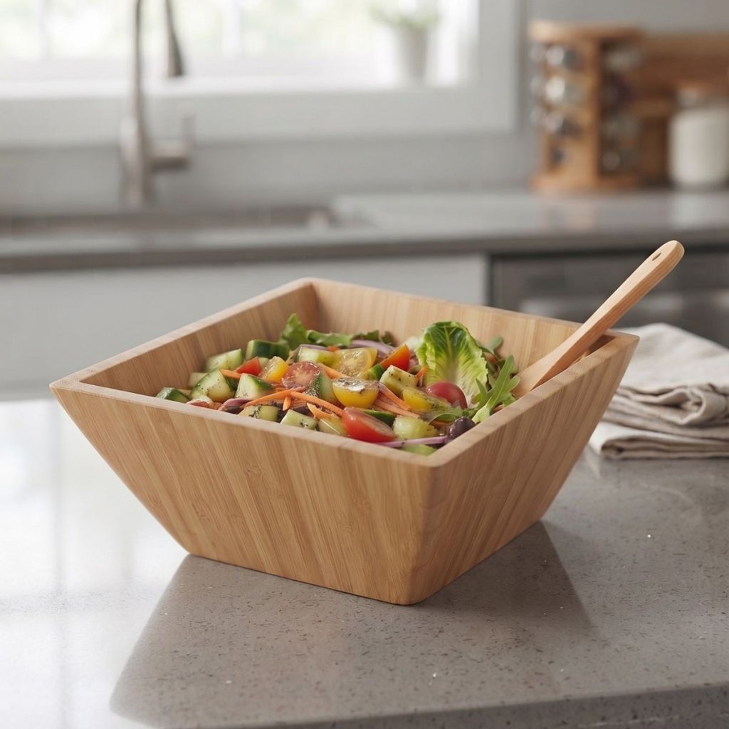 Geometry Bamboo Salad Bowl