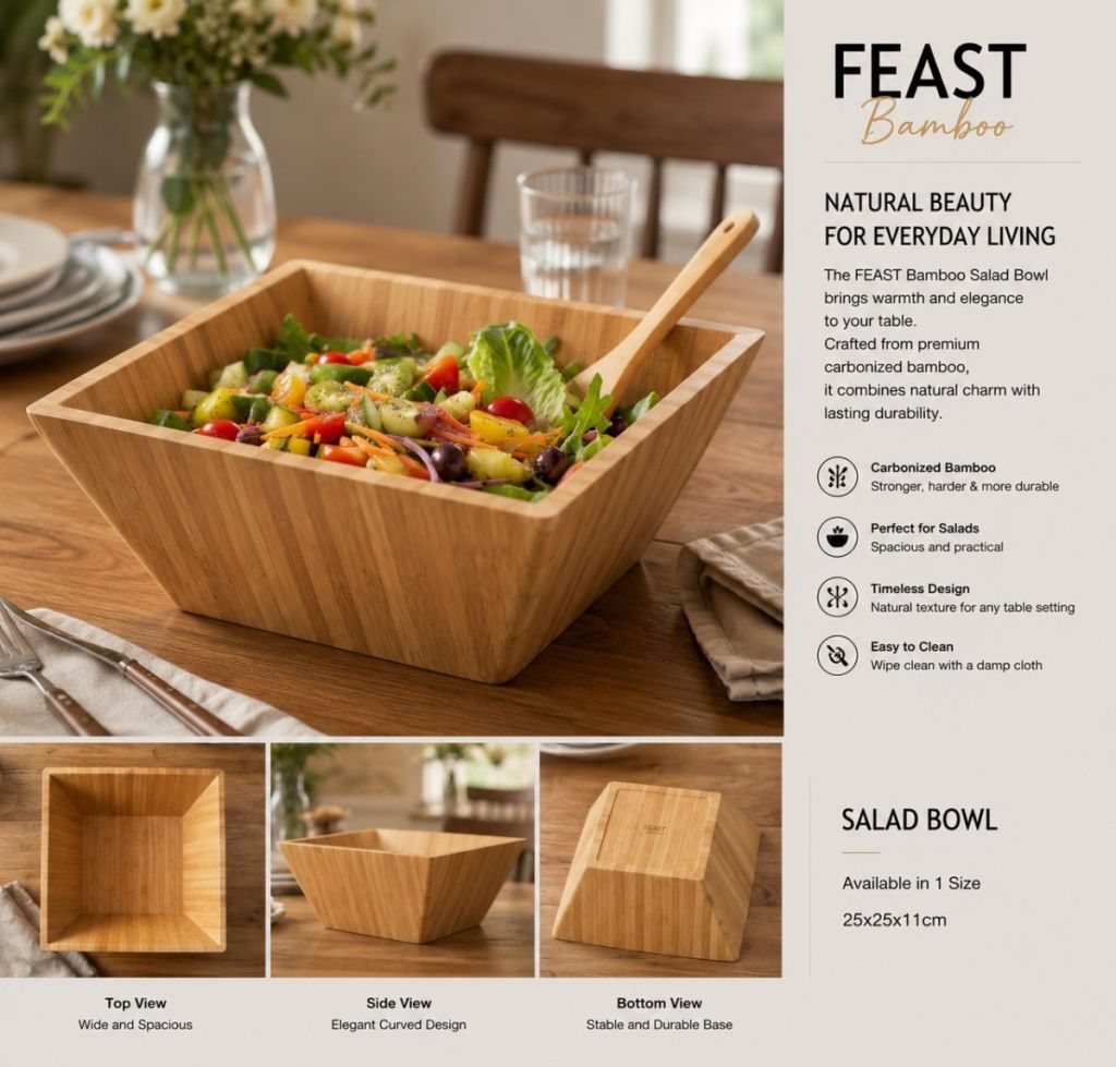 Geometry Bamboo Salad Bowl(Image5) Geometry Bamboo Salad Bowl(Image5)
