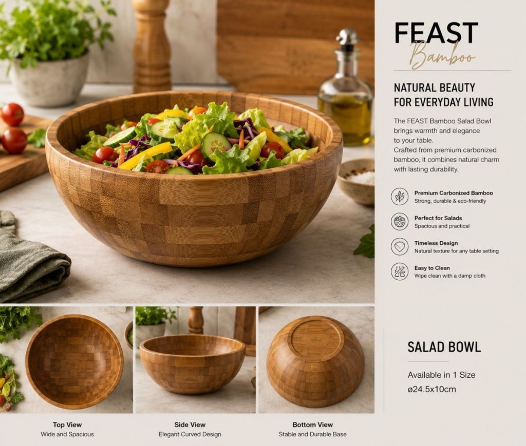 Bamboo Charm · Carbon Art Salad Bowl(Image5) Bamboo Charm · Carbon Art Salad Bowl(Image5)