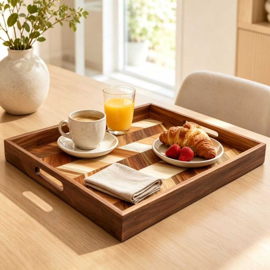 Acacia wood long tray