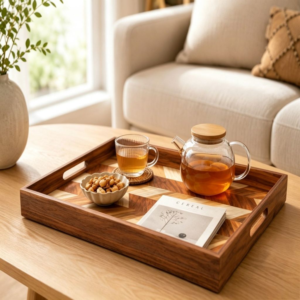 Acacia wood long tray
