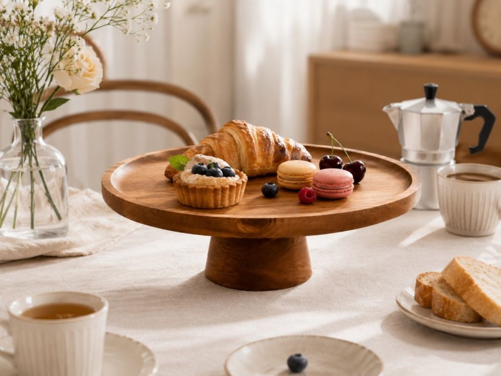 Acacia wood cake plate(Image1)