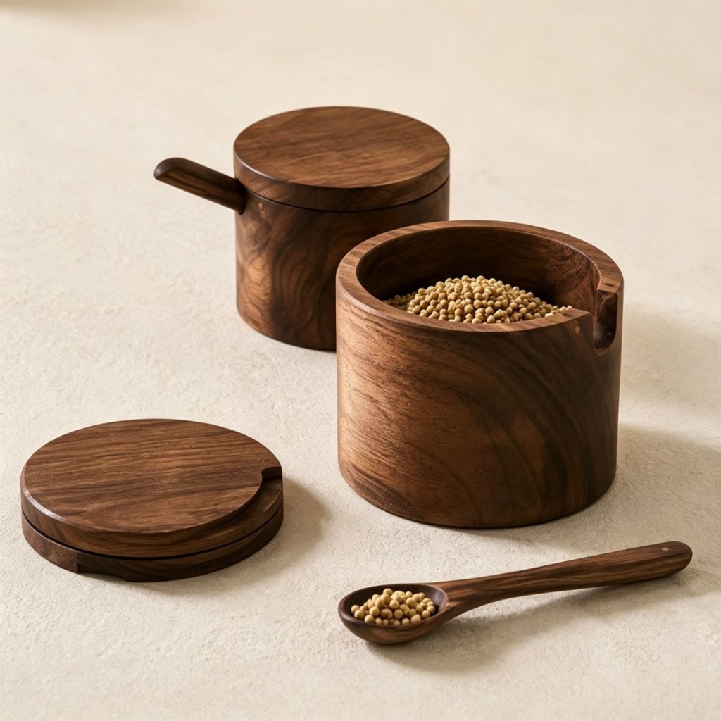 Rongcai European style wooden sugar jar