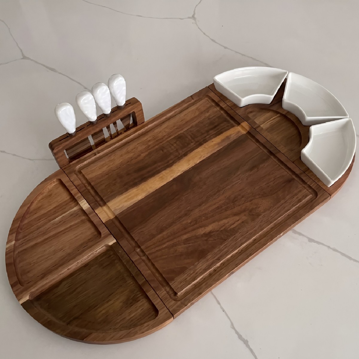 Multi-functional tray with knife and fork holders