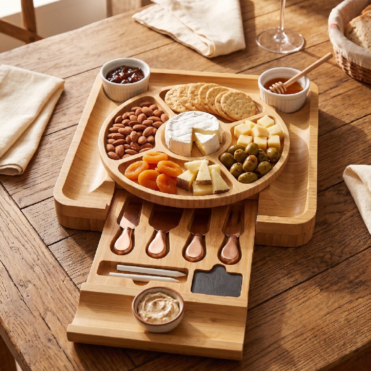 EO grade carbonized bamboo tray