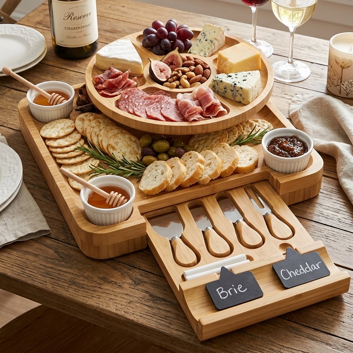EO grade carbonized bamboo tray