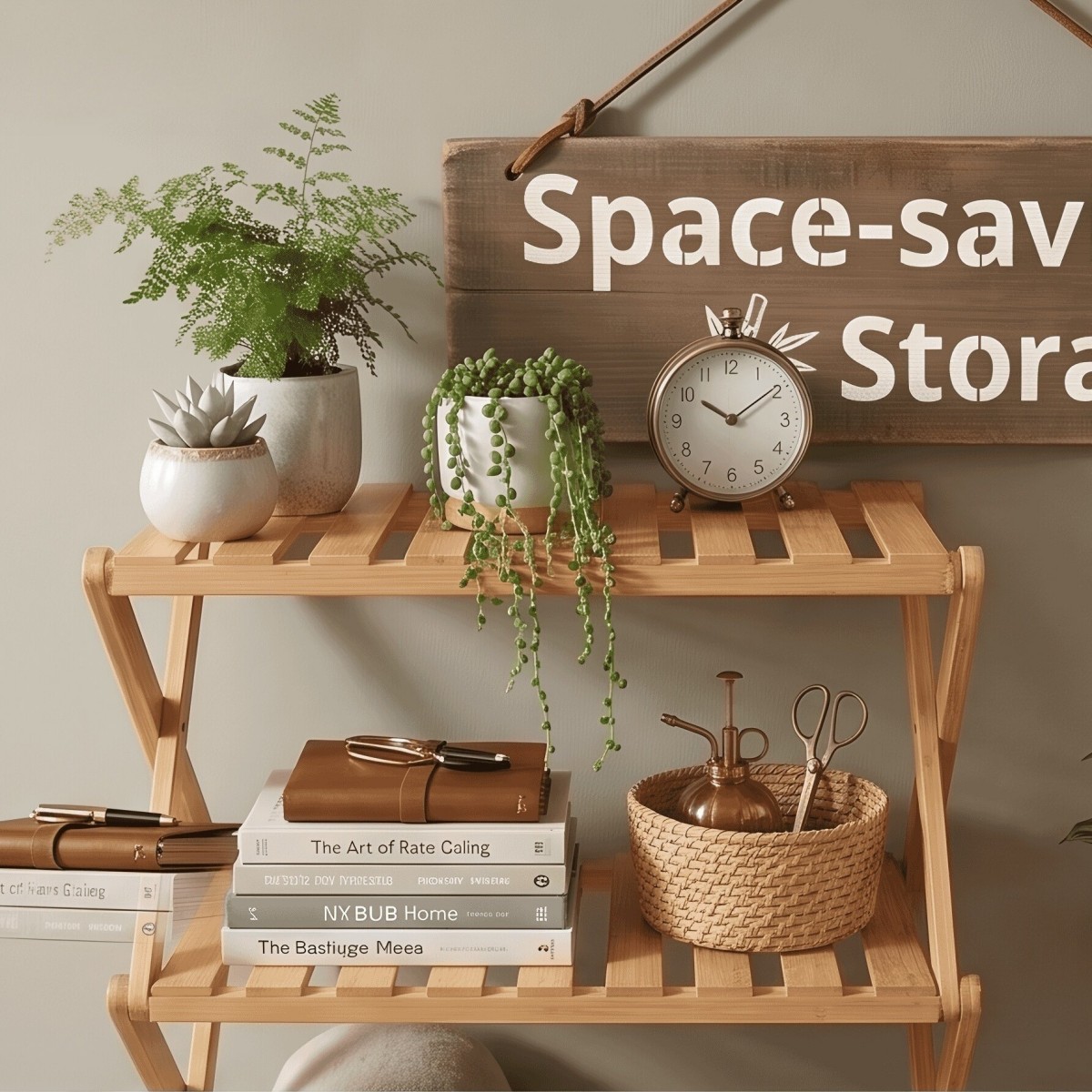 Foldable BambooStorage Rack