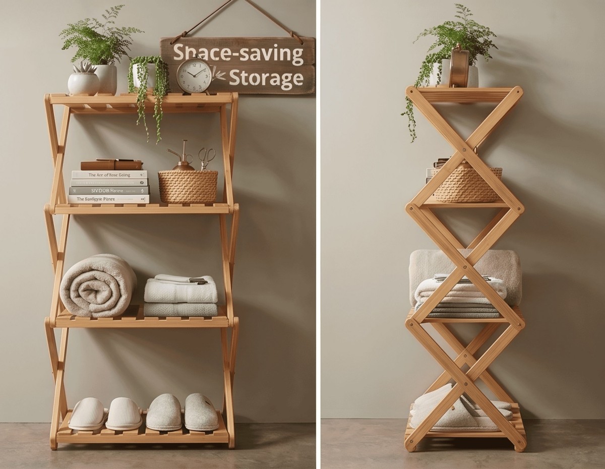 Foldable BambooStorage Rack(Image5) Foldable BambooStorage Rack(Image5)
